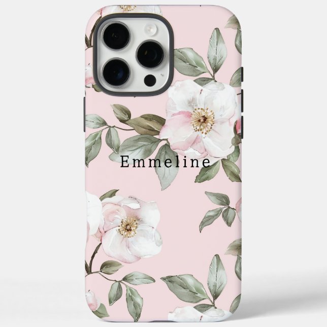 Pretty Pink White Flowers   Case-Mate iPhone Case (Back)