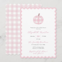 Pretty Pink White Pumpkin Baby Girl Shower