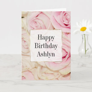 Pretty Pink White Roses Card