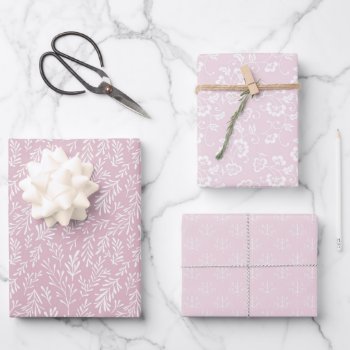 Pretty Pink White Soft Pastel For Her 3 Wrapping Paper Sheets by Frasure_Studios at Zazzle