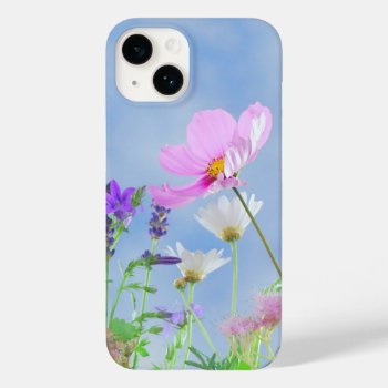Pretty Pink Wild Flower Meadow Case-mate Iphone 14 Case by MissMatching at Zazzle