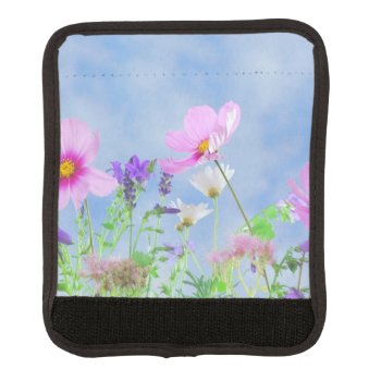 Pretty Pink Wild Flower Meadow Luggage Handle Wrap by MissMatching at Zazzle