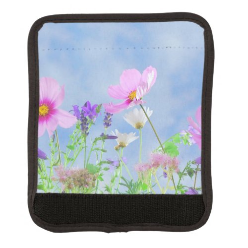 Pretty Pink Wild Flower Meadow Luggage Handle Wrap