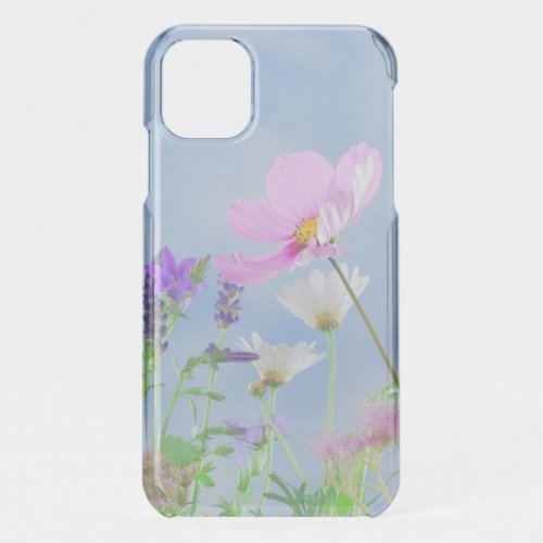 Pretty Pink Wild Flower Meadow iPhone 11 Case