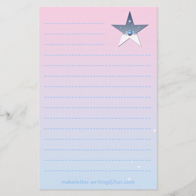 Pretty Pink Writing Paper for Children (Front)