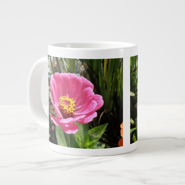 Pretty Pink Zinnia Mug (Front Left)