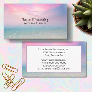 Pretty Pinks Ocean Sunset Business Card