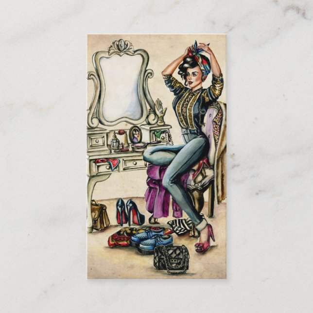 Pretty PinUp Beauty Business Card (Front)