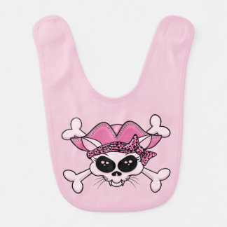 Pretty Pirate Kitty Skull Bib