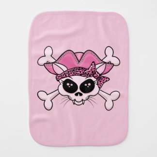 Pretty Pirate Kitty Skull Burp Cloth