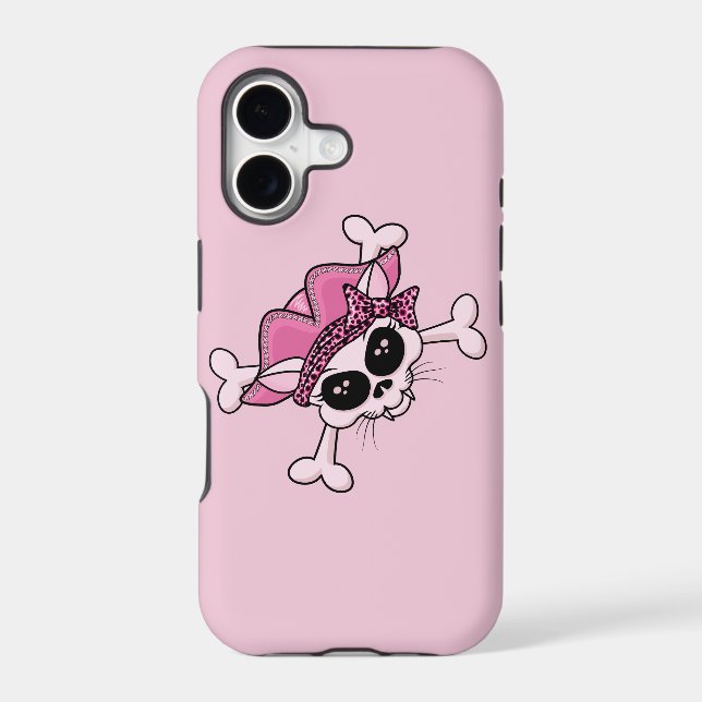 Pretty Pirate Kitty Skull Iphone Case (Back)