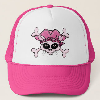 Pretty Pirate Kitty Skull T-shirt Trucker Hat