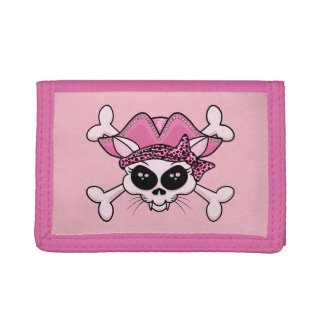 Pretty Pirate Kitty Trifold Wallet