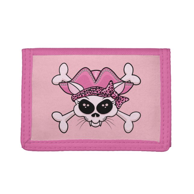Pretty Pirate Kitty Trifold Wallet (Front)