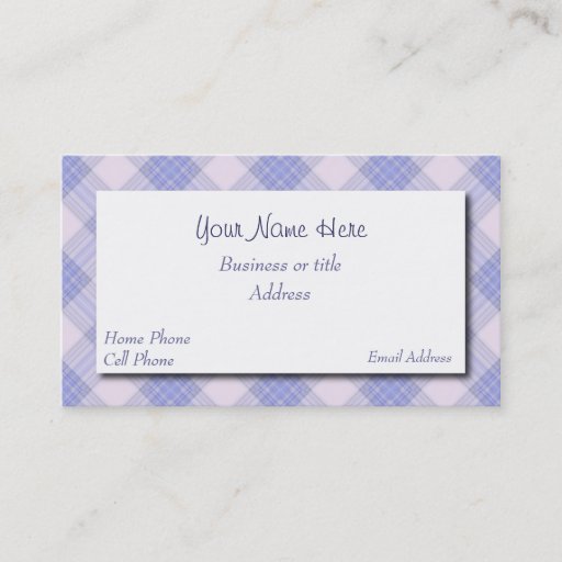 Customizable Pretty Plaid Business Card
