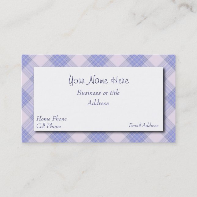 Pretty Plaid Business Card (Front)