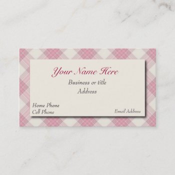 Pretty Plaid Business Card by Everythingplaid at Zazzle