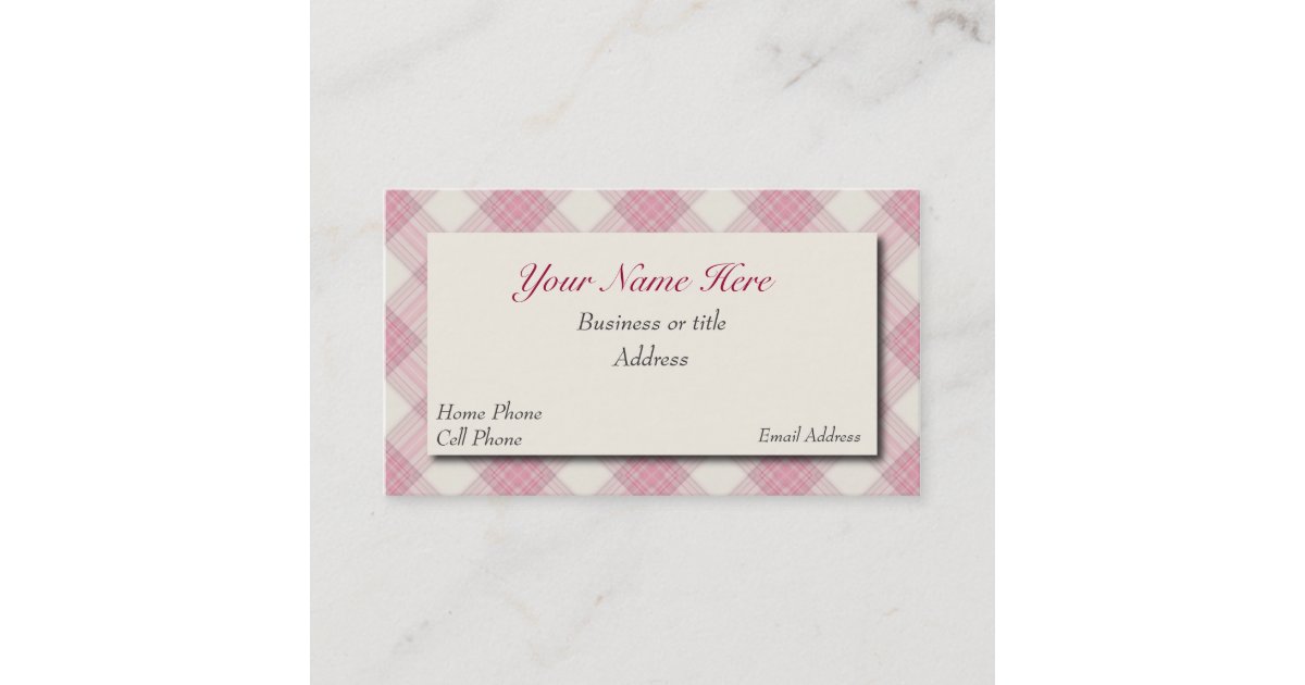 Smart Plaid Business Card Standard Size, 1027492