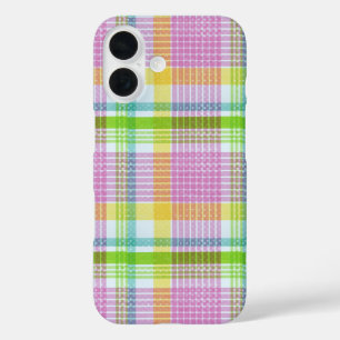 Pretty Plaid Pattern iPhone 16 Case