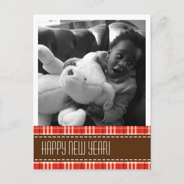 "Pretty Plaid" Photo Postcard (Front)