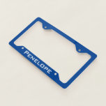Pretty Plain Solid Blue Add Your Name    License Plate Frame
