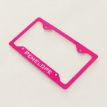Pretty Plain Solid Hot Pink Add Your Name    License Plate Frame at Zazzle