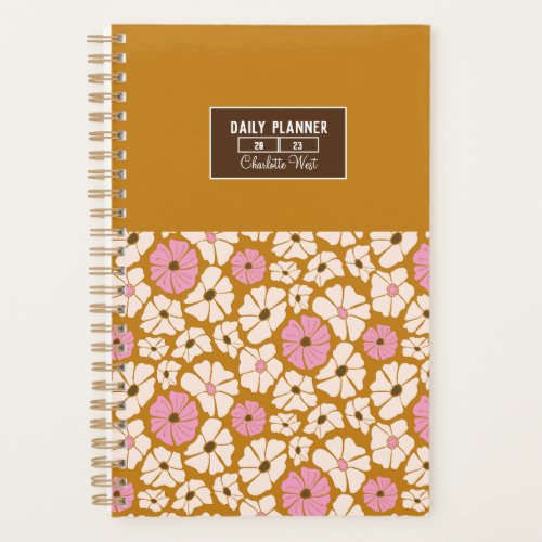 Pretty Planner with Caramel shade Floral Pattern