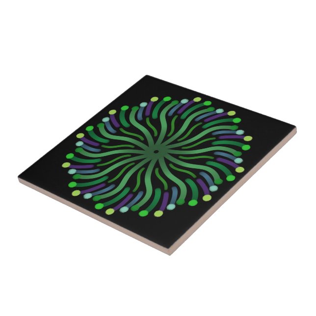 Pretty Plant Of The Ocean With Curvy Tentacles  Ceramic Tile (Side)