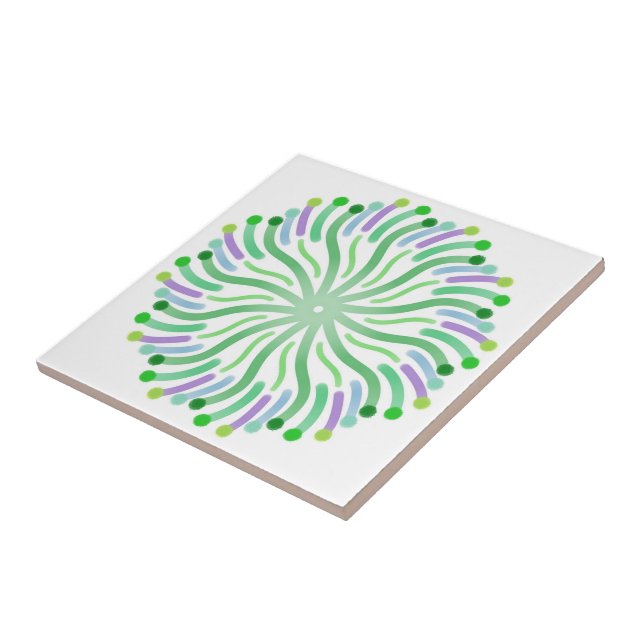 Pretty Plant Of The Ocean With Curvy Tentacles  Ceramic Tile (Side)