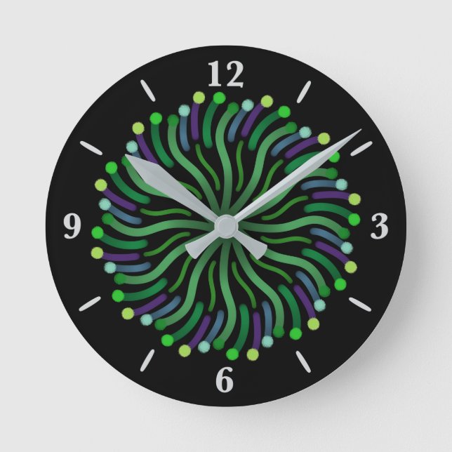 Pretty Plant Of The Ocean With Flowing Curvy Form Round Clock (Front)