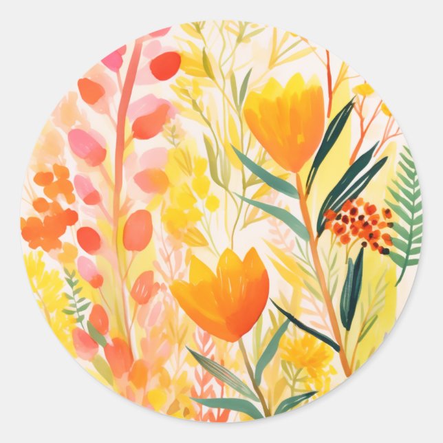 Pretty Plants Classic Round Sticker (Front)