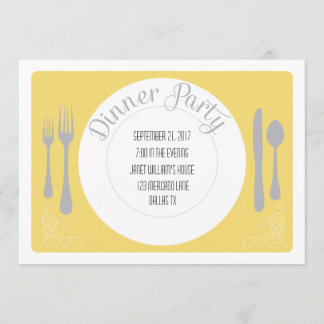 Pretty plate dinner party invitation
