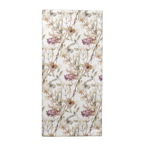 Pretty Plum Autumn Wildflowers Pattern  Cloth Napkin