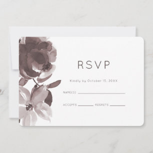 Pretty Plum Floral Wedding RSVP Invitation
