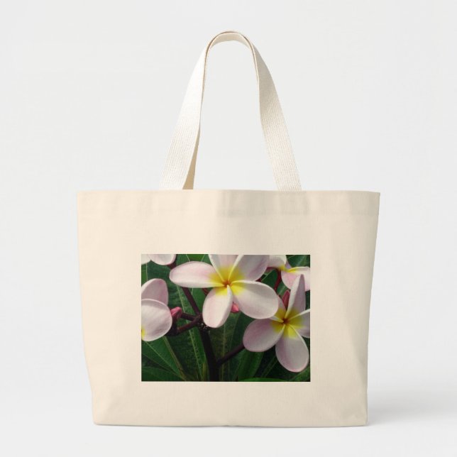 Pretty Plumeria Flowers Tote Bag (Front)