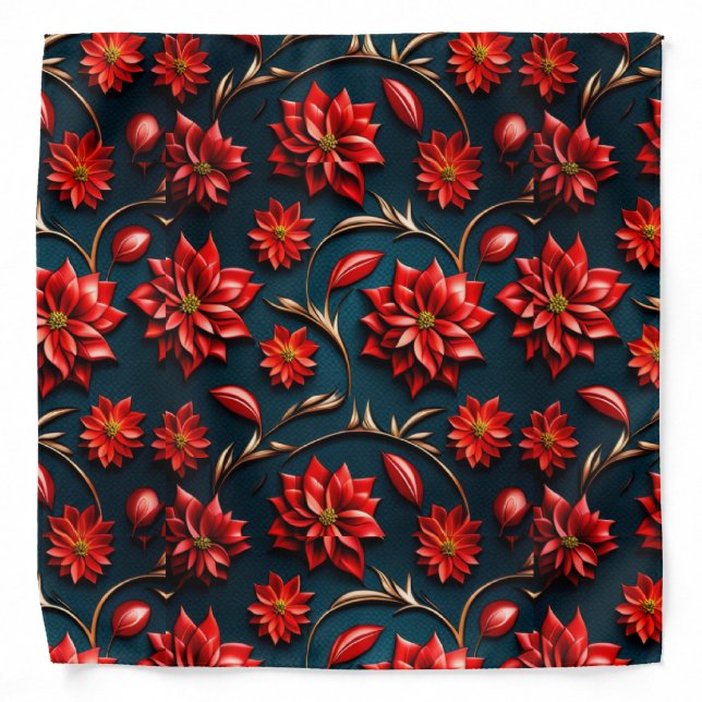 Pretty Poinsettia  Bandana (Front)