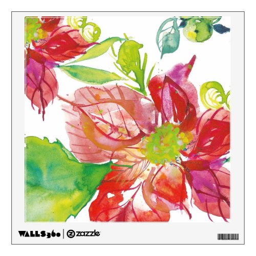 Pretty Poinsettia  Bright Neon Wall Decal