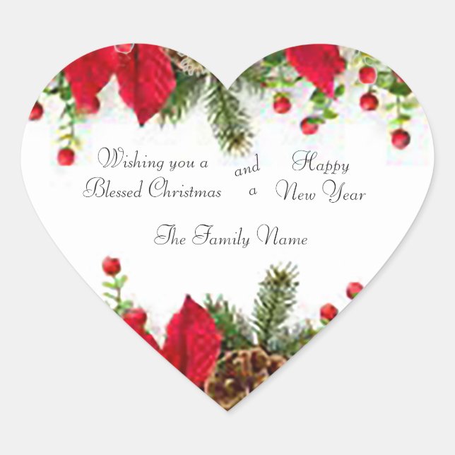 Pretty Poinsettia Stickers (Front)