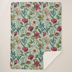 Pretty Poison Petals Sherpa Blanket