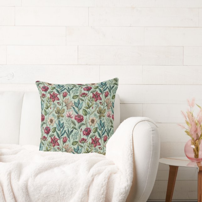 Pretty Poison Petals Throw Pillow (Couch)