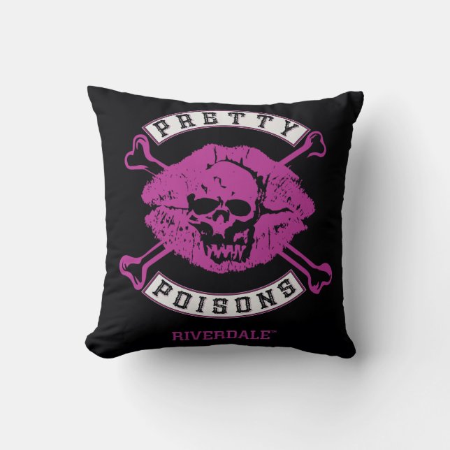 Pretty Poisons Logo Throw Pillow (Front)