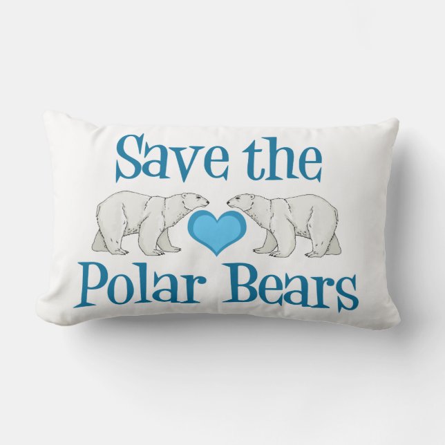 Pretty Polar Bear Lumbar Pillow (Front)