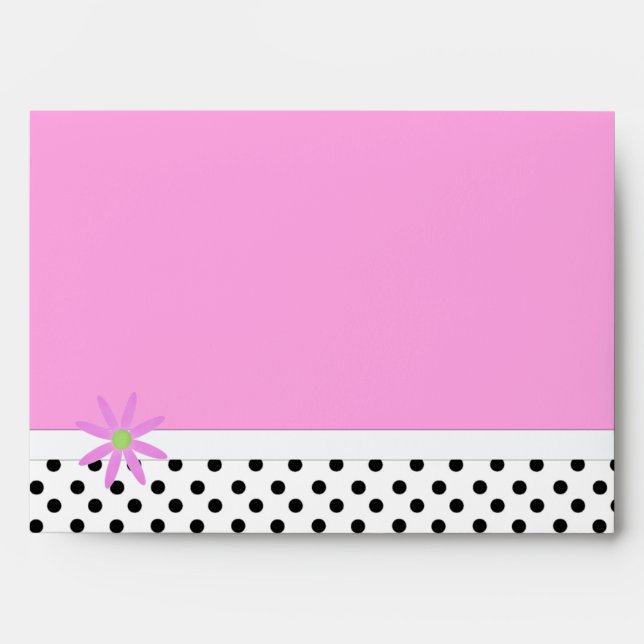Pretty Polka Dot and Floral Envelope (Front)