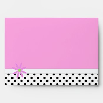 Pretty Polka Dot And Floral Envelope by SayItNow at Zazzle