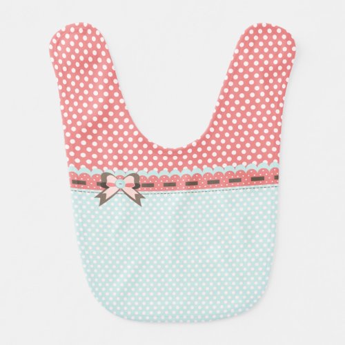 Pretty Polka Dot Baby Bib