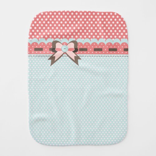 Pretty Polka Dot Baby Burp Cloth