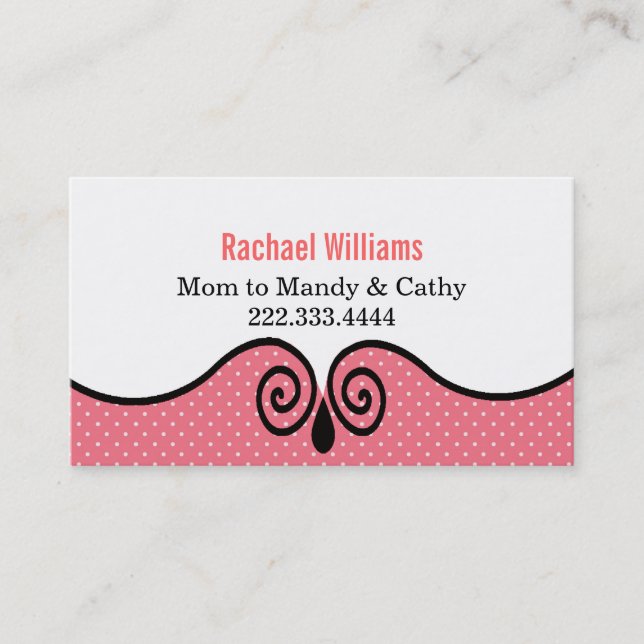 Pretty Polka Dot Mommy Play Date Card (Front)