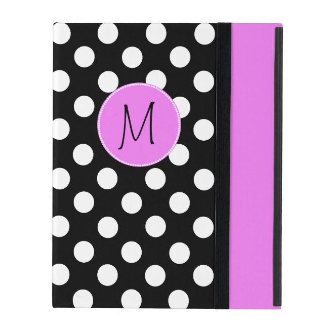 Pretty Polka Dot Monogram iPad Case (Front Closed)
