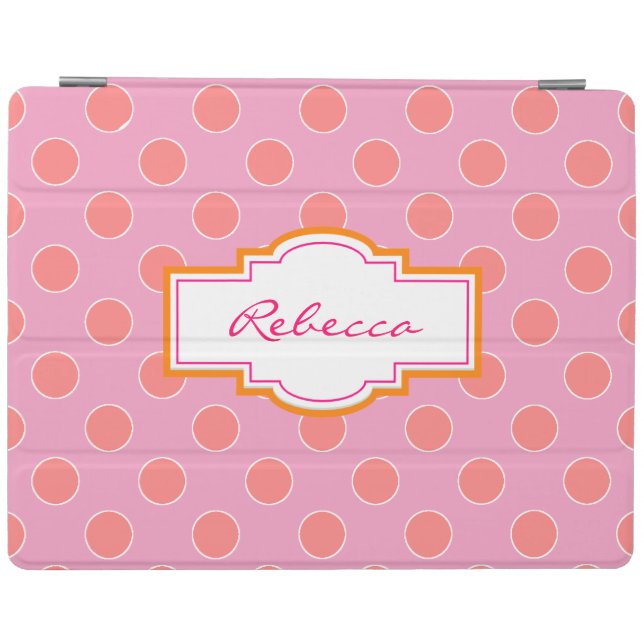 Pretty Polka Dot Personalized iPad Cover (Horizontal)