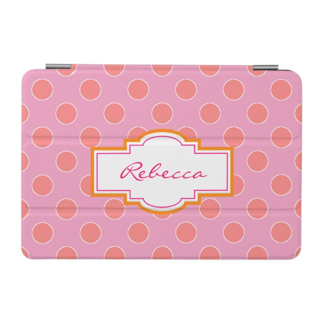 Pretty Polka Dot Personalized iPad Mini Cover (Horizontal)